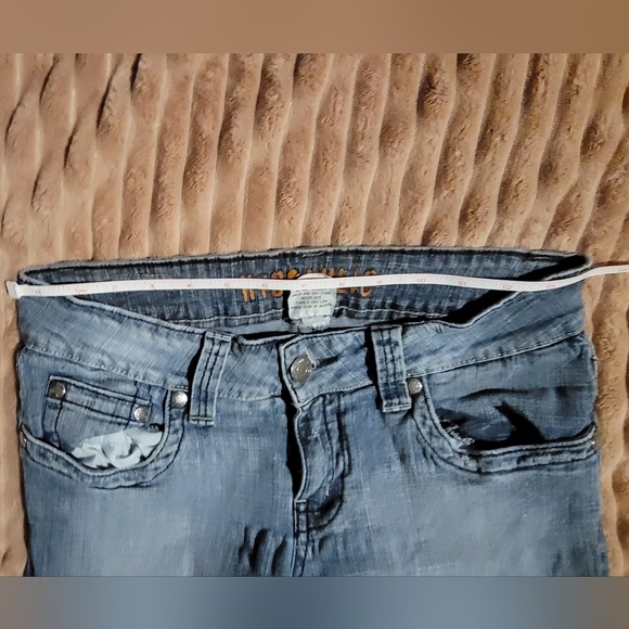 Hydraulic Bootcut Denim 9/10 SHORT Blue Jeans Y2K - Picture 4 of 6